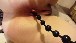 Girlfriends first time using anal beads